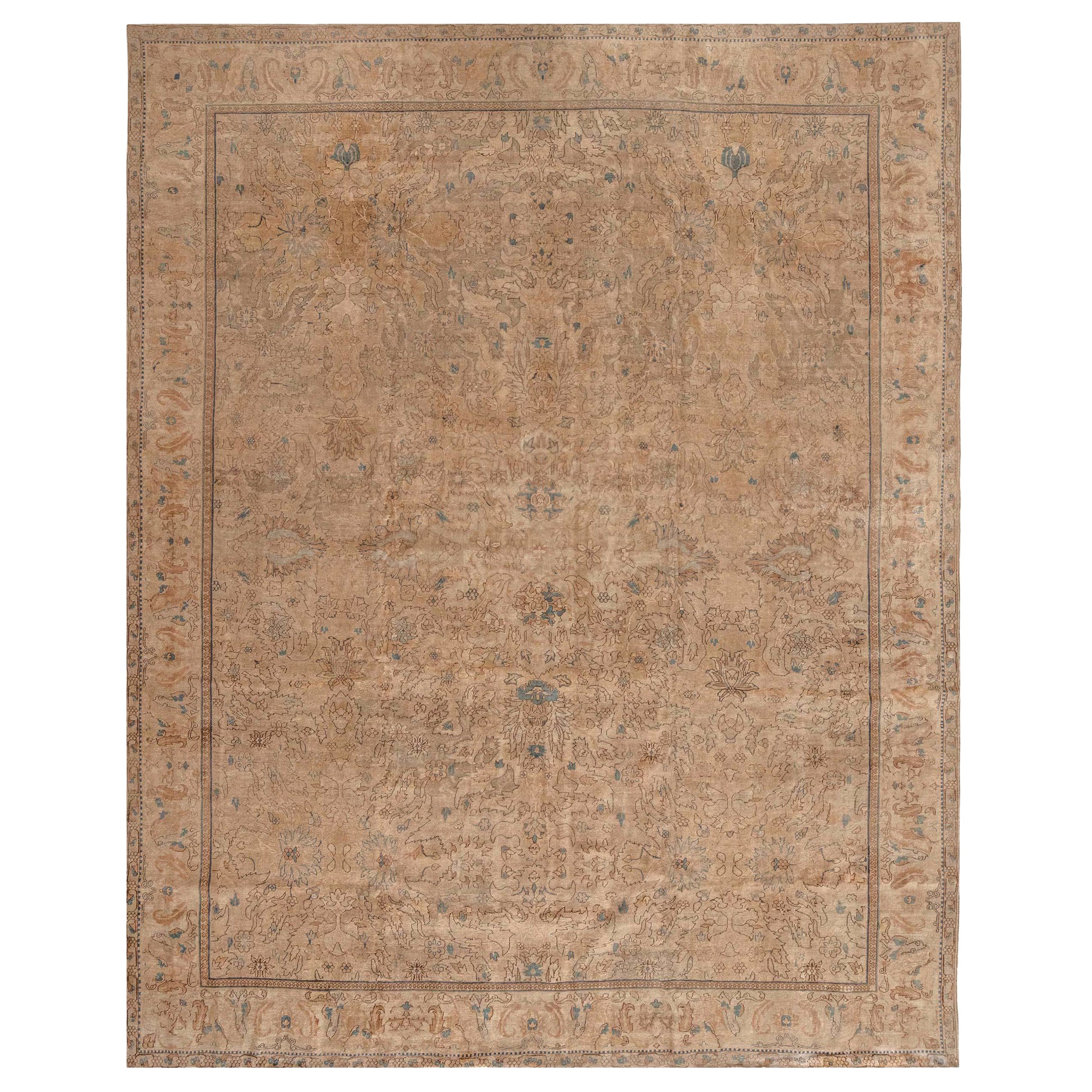 Tapis indien abstrait vintage en laine fait à la main Doris Leslie Blau