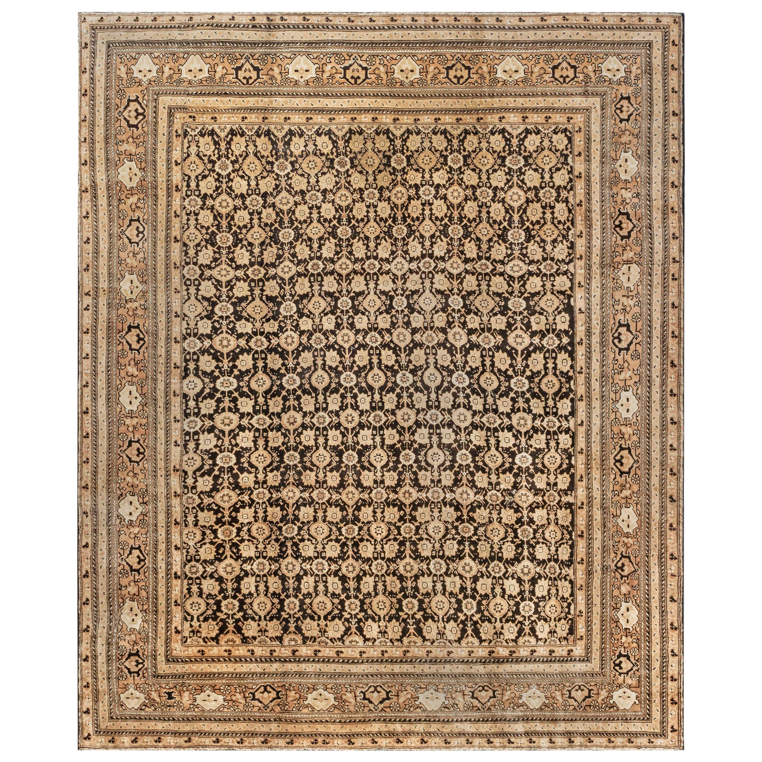 Doris Leslie Blau Tappeto vintage indiano Agra Botanic in lana fatto a mano