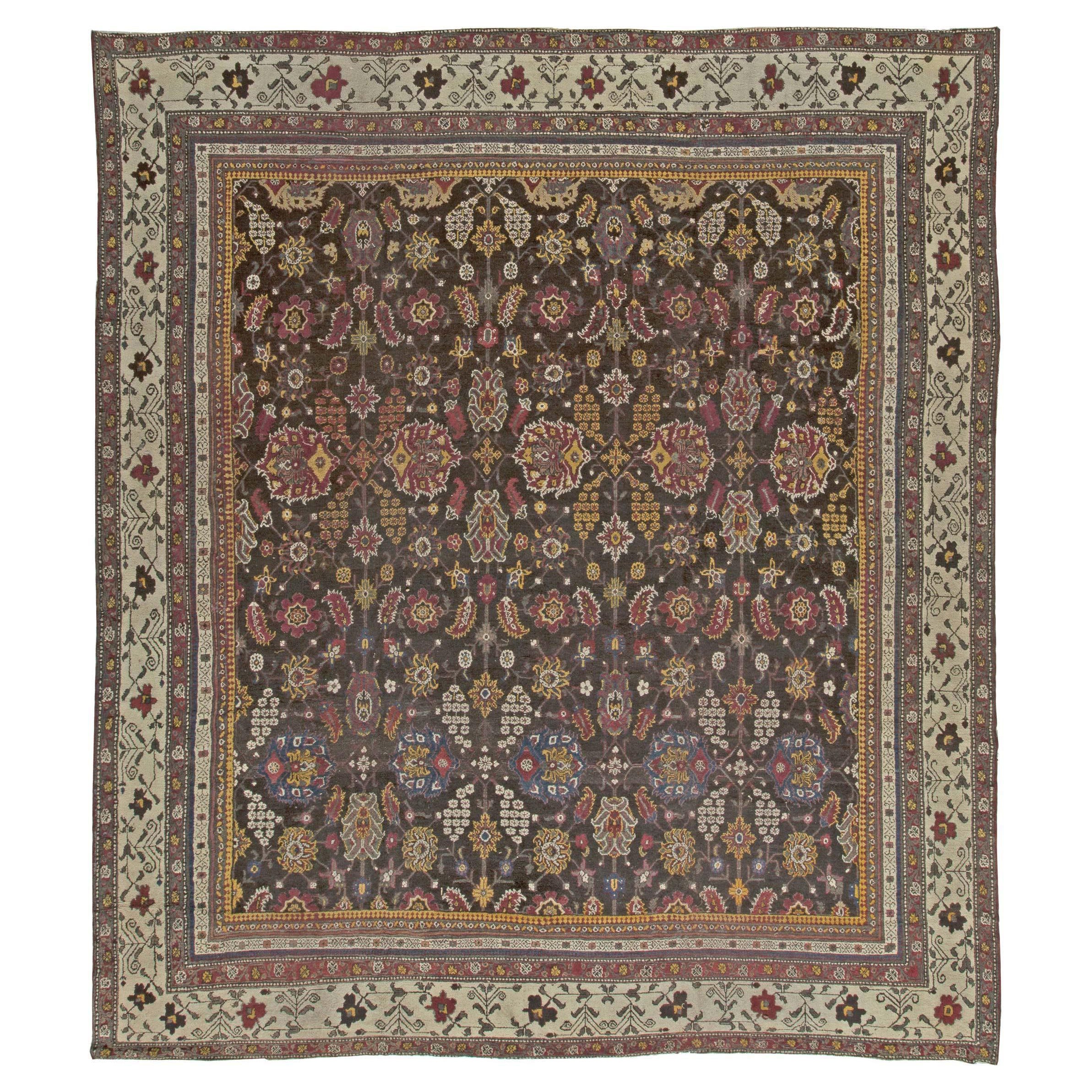 Doris Leslie Blau Vintage Indischer Agra Handgefertigter Wollteppich