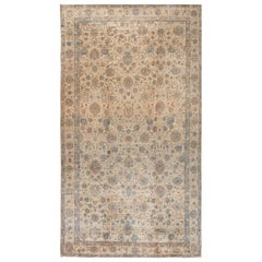 Doris Leslie Blau Vintage Indian Botanic Handgefertigter Wollteppich