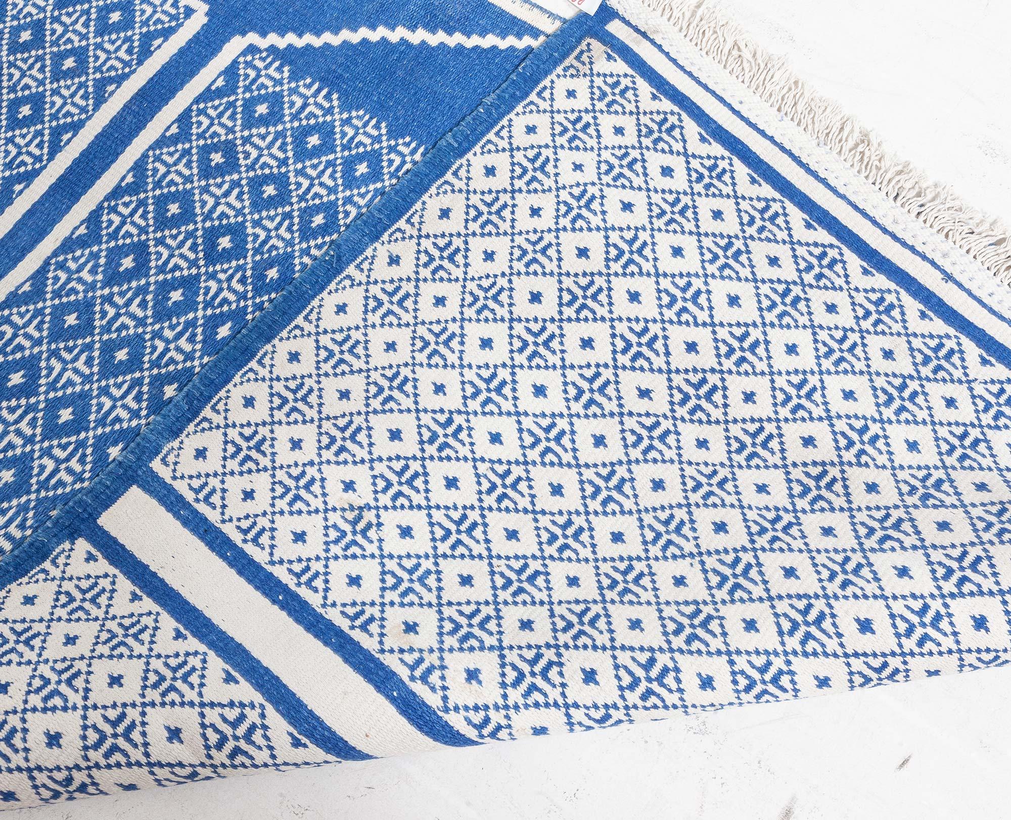 Indiano Doris Leslie Blau - Runner in cotone indiano vintage su due lati in vendita