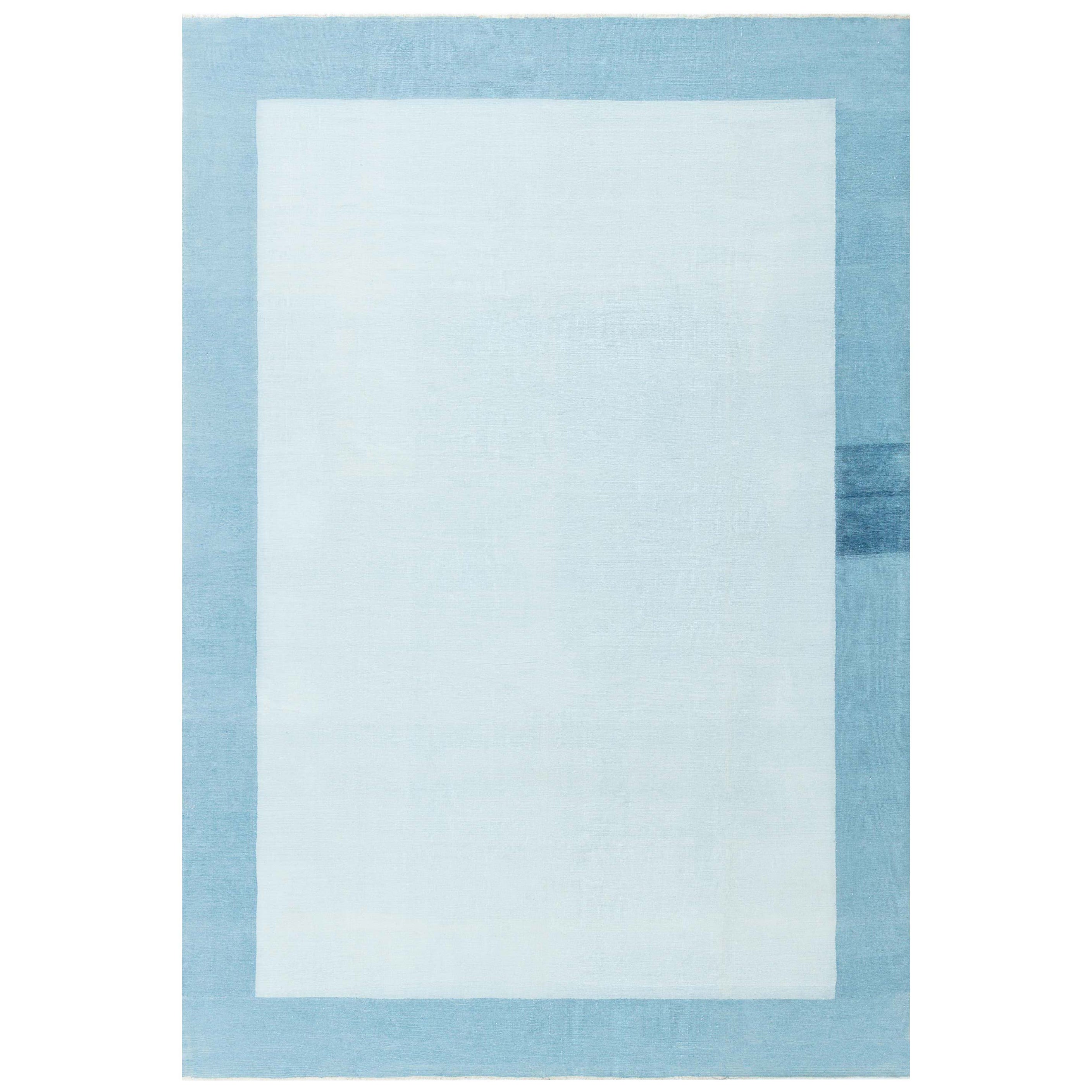 Doris Leslie Blau Vintage Indian Dhurrie Blue Rug For Sale