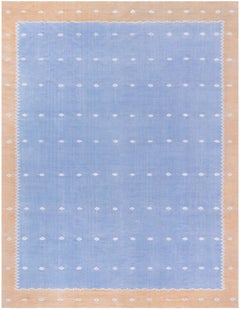 Doris Leslie Blau Vintage Indian Dhurrie Cream Beige Flatweave Cotton Carpet
