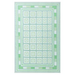 Doris Leslie Blau Vintage Indian Dhurrie Green Beige Rug Doris Leslie Blau Vintage Indian Dhurrie Green Beige Rug