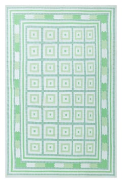 Doris Leslie Blau Vintage Indian Dhurrie Green Beige Rug