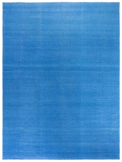 Doris Leslie Blau Vintage Indian Dhurrie Light Blue Flatweave Cotton Rug
