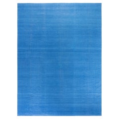 Doris Leslie Blau Vintage Indian Dhurrie Light Blue Flatweave Cotton Rug