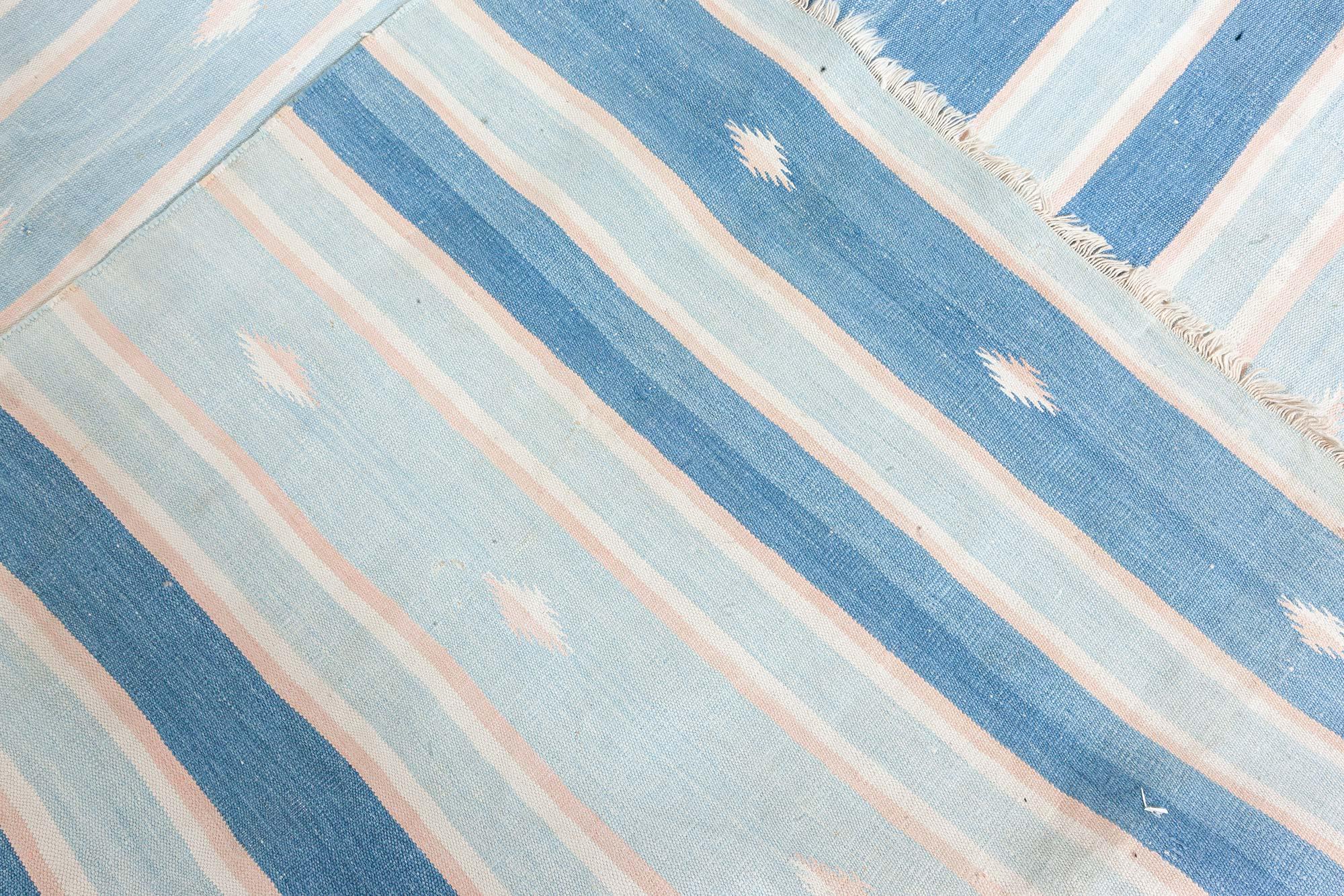 Doris Leslie Blau Vintage Indian Dhurrie Rug For Sale 3