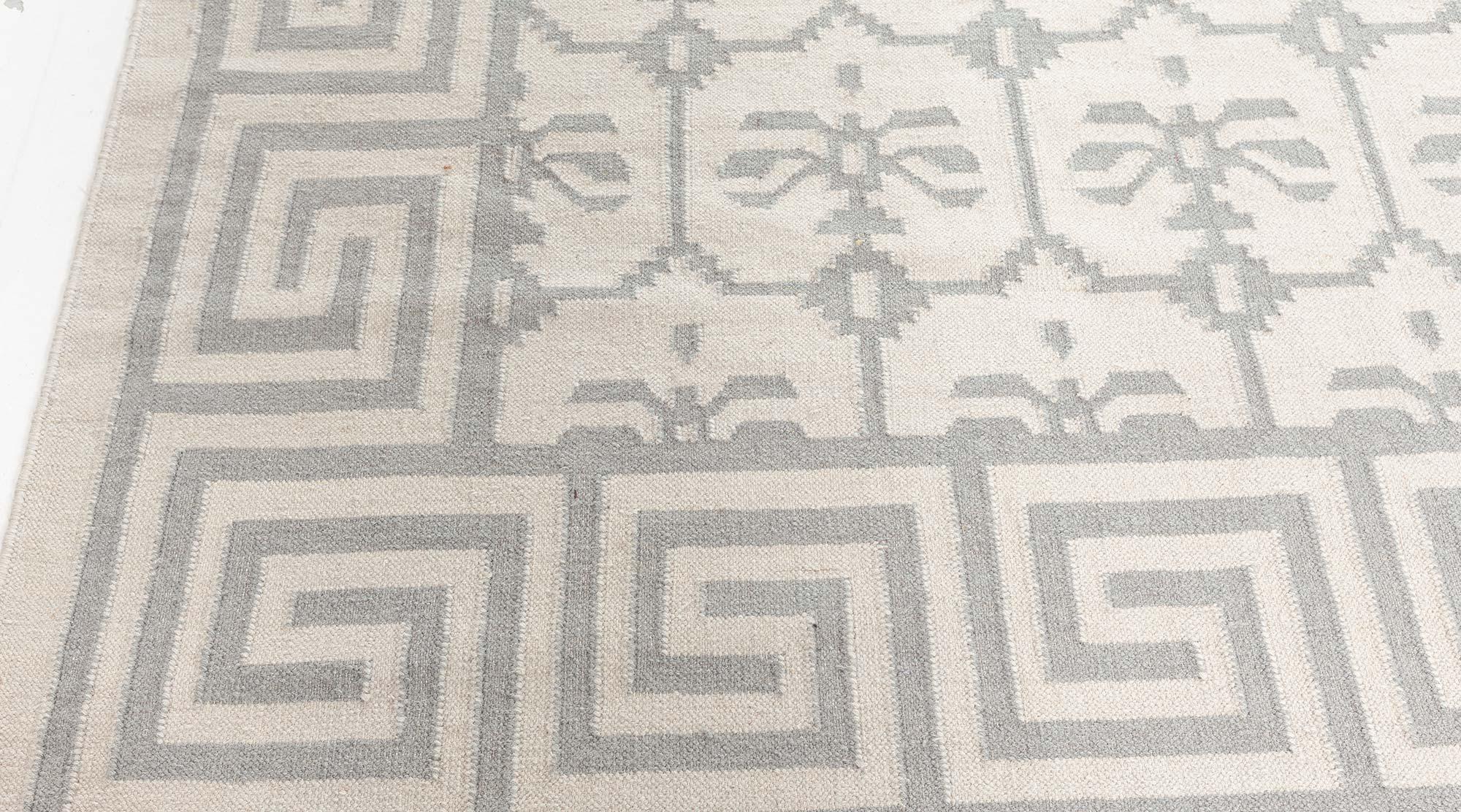Hand-Knotted Doris Leslie Blau Vintage Indian Dhurrie Rug For Sale