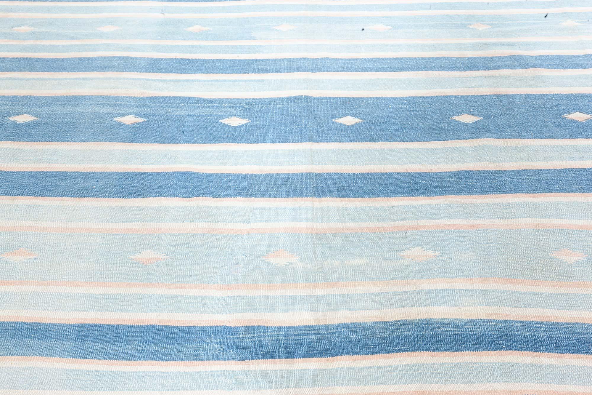 Mid-Century Modern Doris Leslie Blau Vintage Indian Dhurrie Rug For Sale