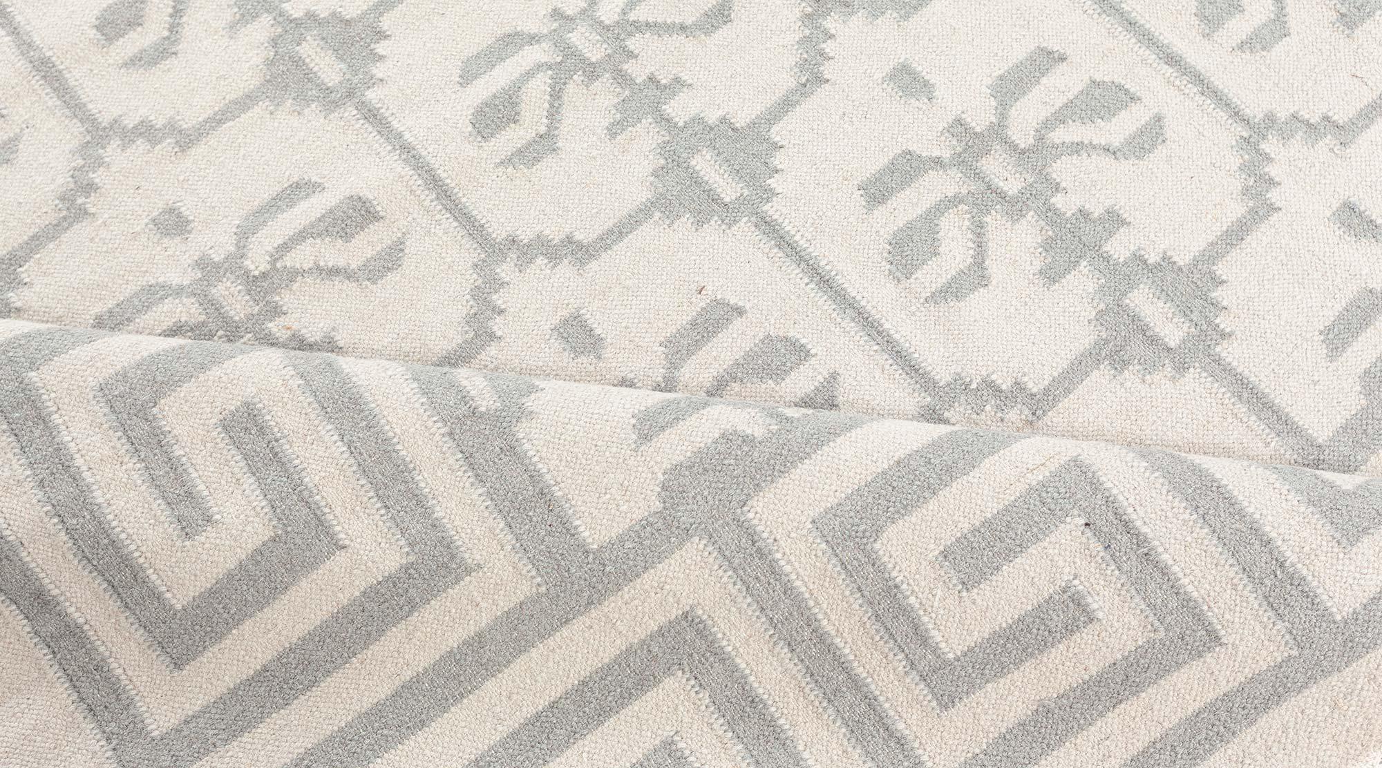 Hand-Knotted Doris Leslie Blau Vintage Indian Dhurrie Rug For Sale