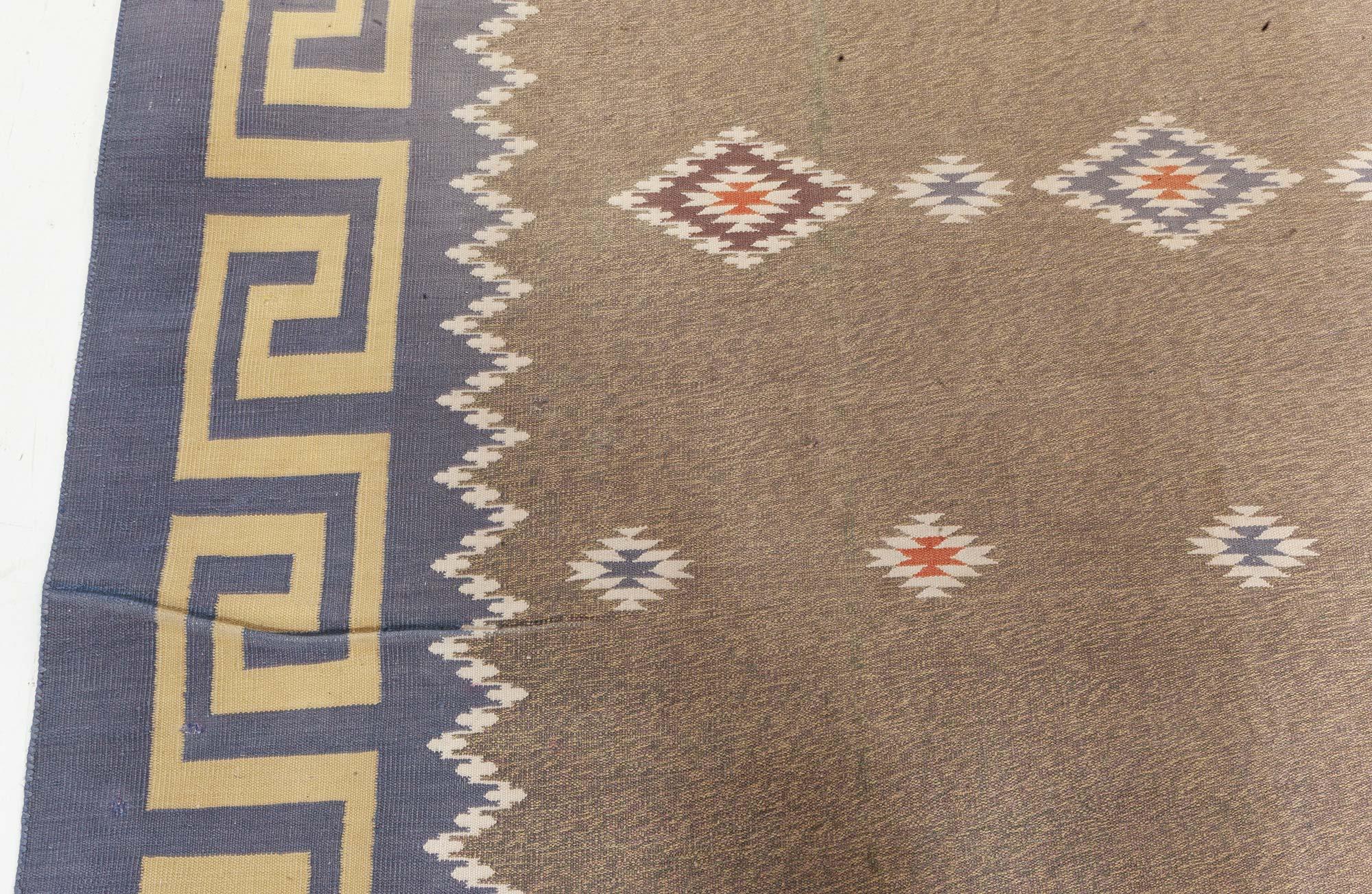 Indien Tapis Dhurrie indien vintage Doris Leslie Blau en vente