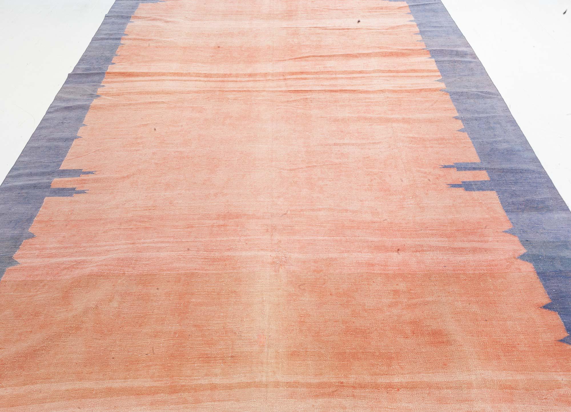 Indien Doris Leslie Blau Vintage Indian Dhurrie Rug en vente