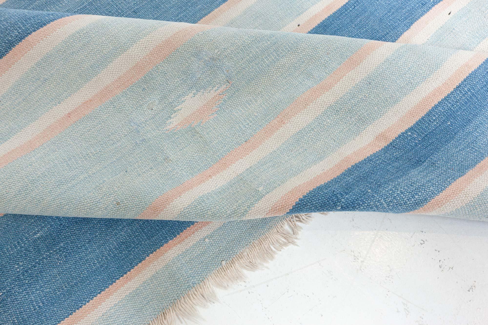 20th Century Doris Leslie Blau Vintage Indian Dhurrie Rug For Sale