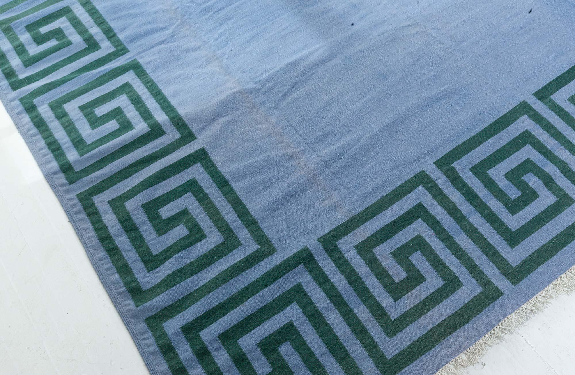 20th Century Doris Leslie Blau Vintage Indian Dhurrie Rug For Sale
