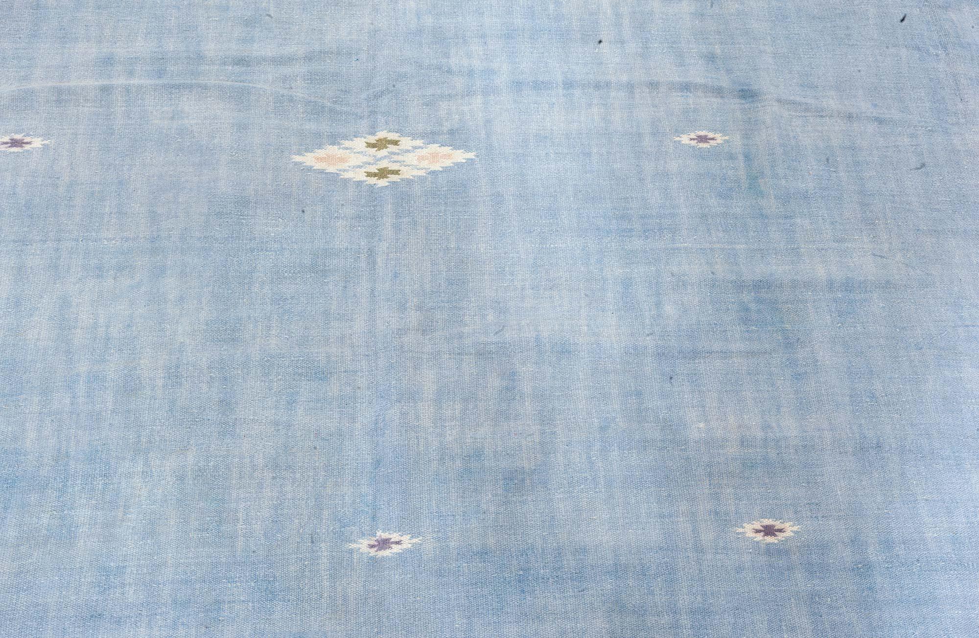 20th Century Doris Leslie Blau Vintage Indian Dhurrie Rug For Sale