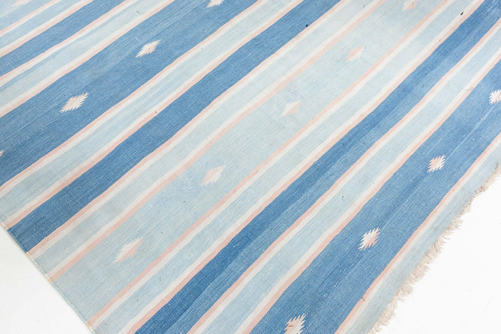 Doris Leslie Blau Vintage Indian Dhurrie Rug For Sale 1