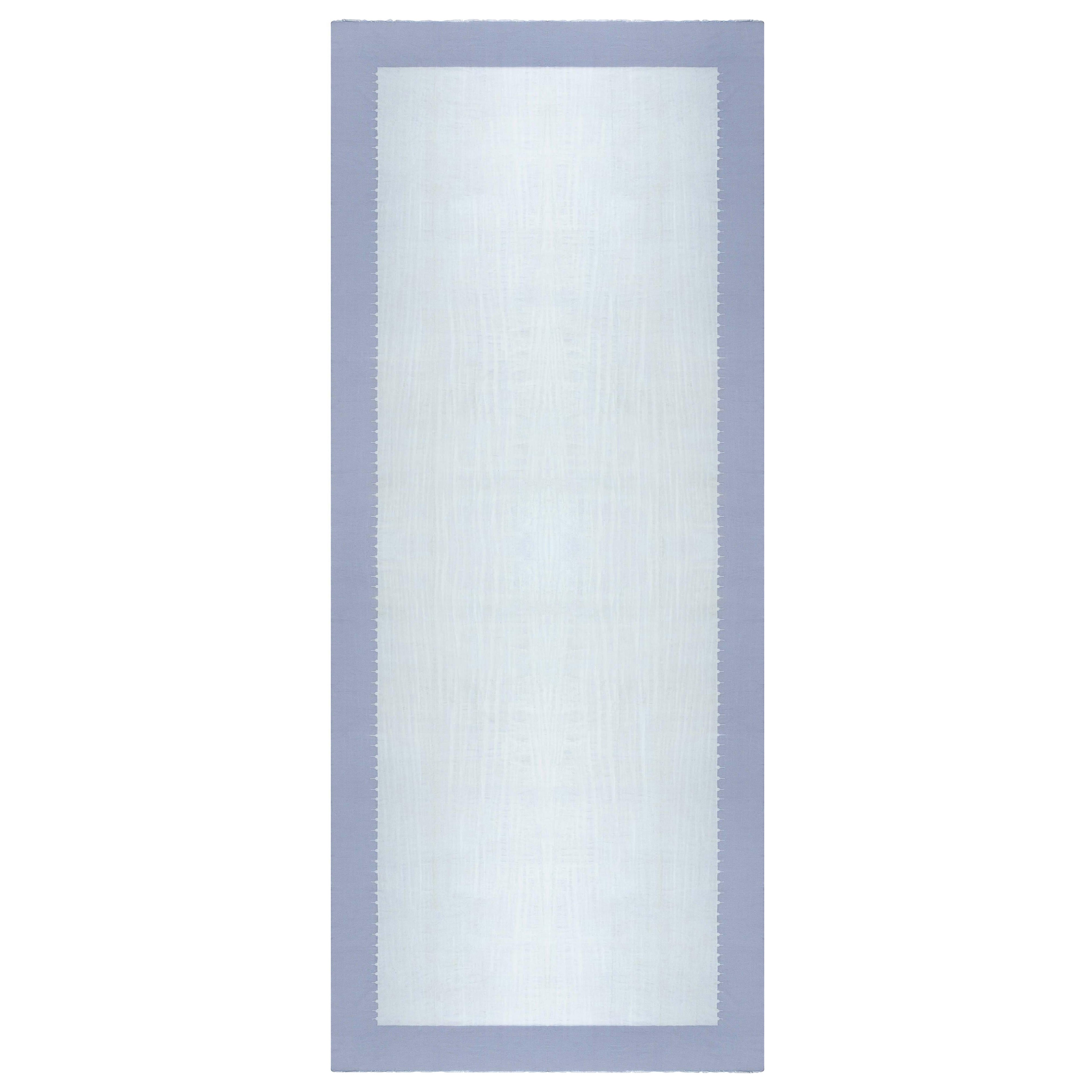 Doris Leslie Blauer indischer Dhurrie-Teppich im Vintage-Stil