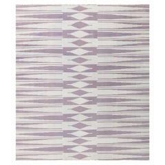 Doris Leslie Blauer indischer Dhurrie-Teppich im Vintage-Stil