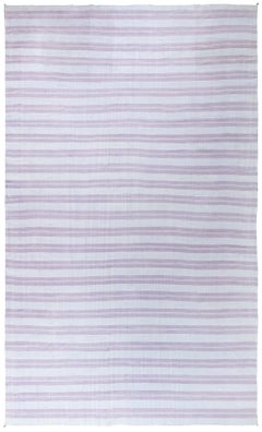 Doris Leslie Blau Vintage Indian Dhurrie Striped Beige Purple Rug