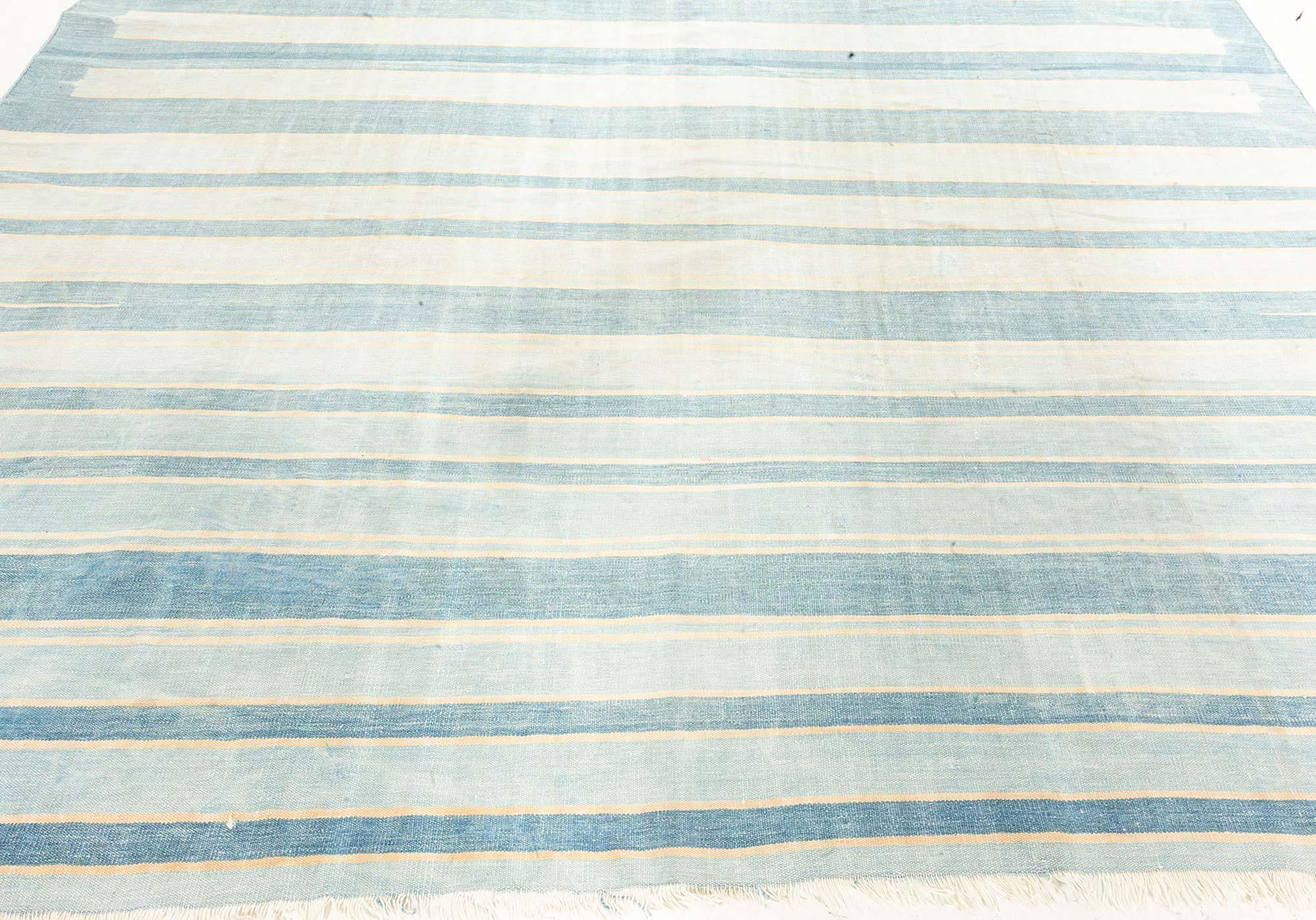Mid-Century Modern Tapis Dhurrie indien vintage Doris Leslie Blau en vente