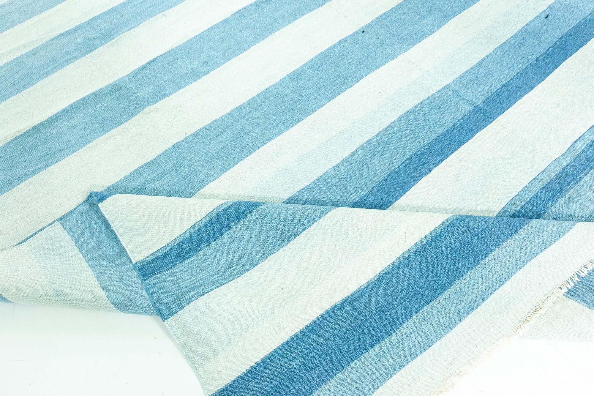 Vintage Indian Dhurrie Striped Rug.
Size: 7'9