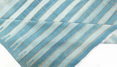 Doris Leslie Blau Vintage Indian Dhurrie Striped Blue Rug