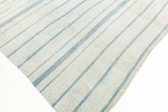 Doris Leslie Blau Vintage Indian Dhurrie Striped Blue Rug