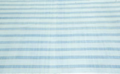 Doris Leslie Blau Vintage Indian Dhurrie Striped Blue Rug