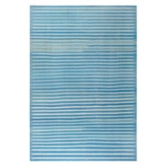 Tappeto Doris Leslie Blau Vintage Indian Dhurrie a righe blu