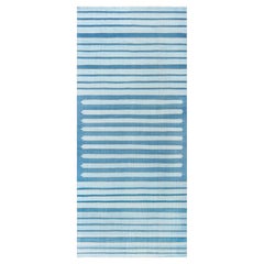 Tappeto Doris Leslie Blau Vintage Indian Dhurrie a righe blu