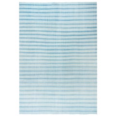 Tappeto Doris Leslie Blau Vintage Indian Dhurrie a righe blu