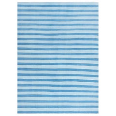 Tappeto Doris Leslie Blau Vintage Indian Dhurrie a righe blu