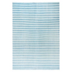 Tappeto Doris Leslie Blau Vintage Indian Dhurrie a righe blu