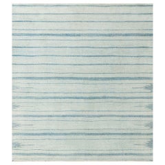 Tappeto Doris Leslie Blau Vintage Indian Dhurrie a righe blu