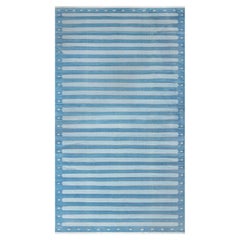 Tappeto Doris Leslie Blau Vintage Indian Dhurrie a righe blu