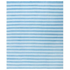 Tappeto Doris Leslie Blau Vintage Indian Dhurrie a righe blu