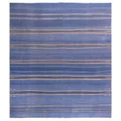 Doris Leslie Blau Vintage Indian Dhurrie Striped Purple Rug