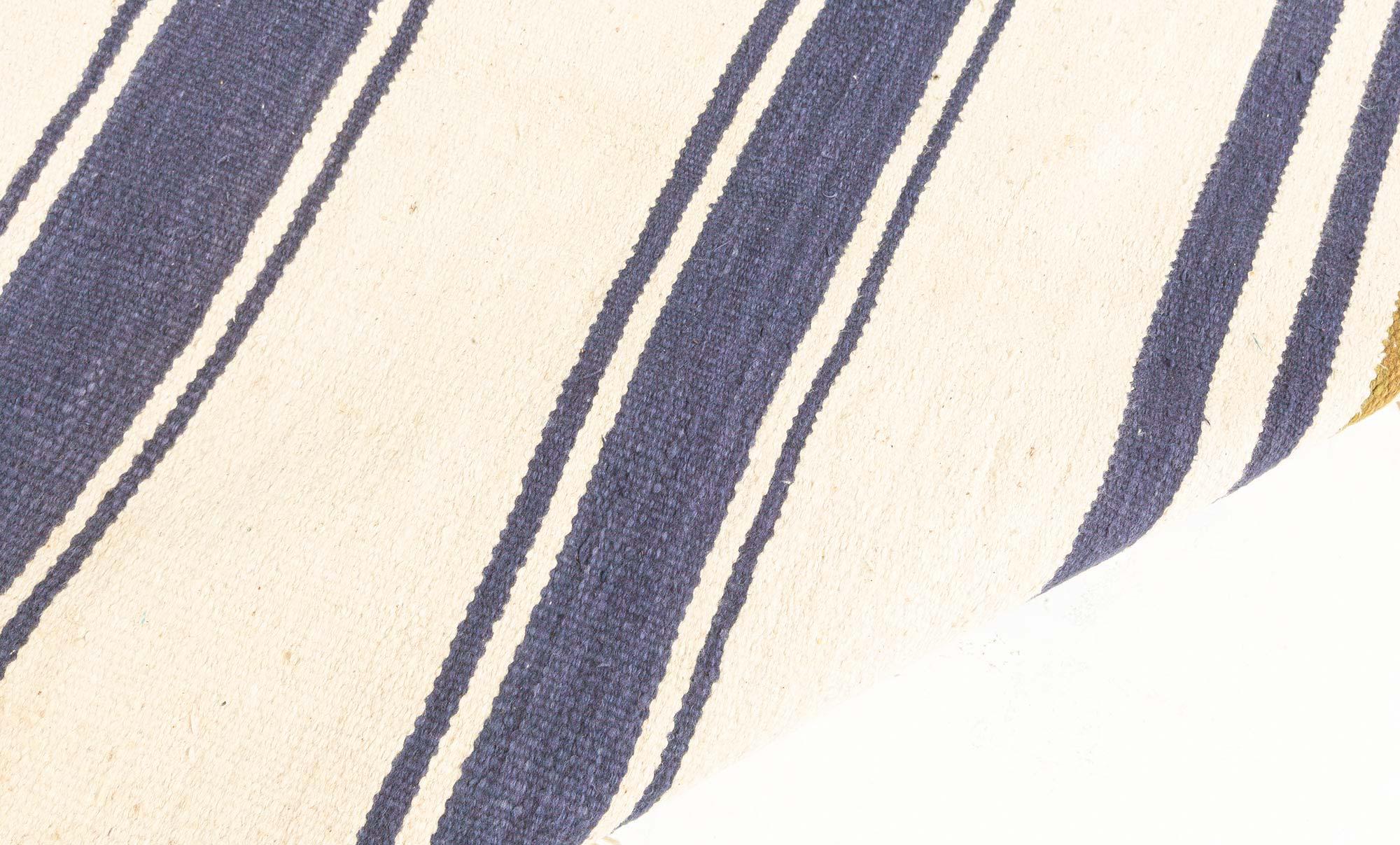 Doris Leslie Blau Alfombra india vintage a rayas Dhurrie en venta 3