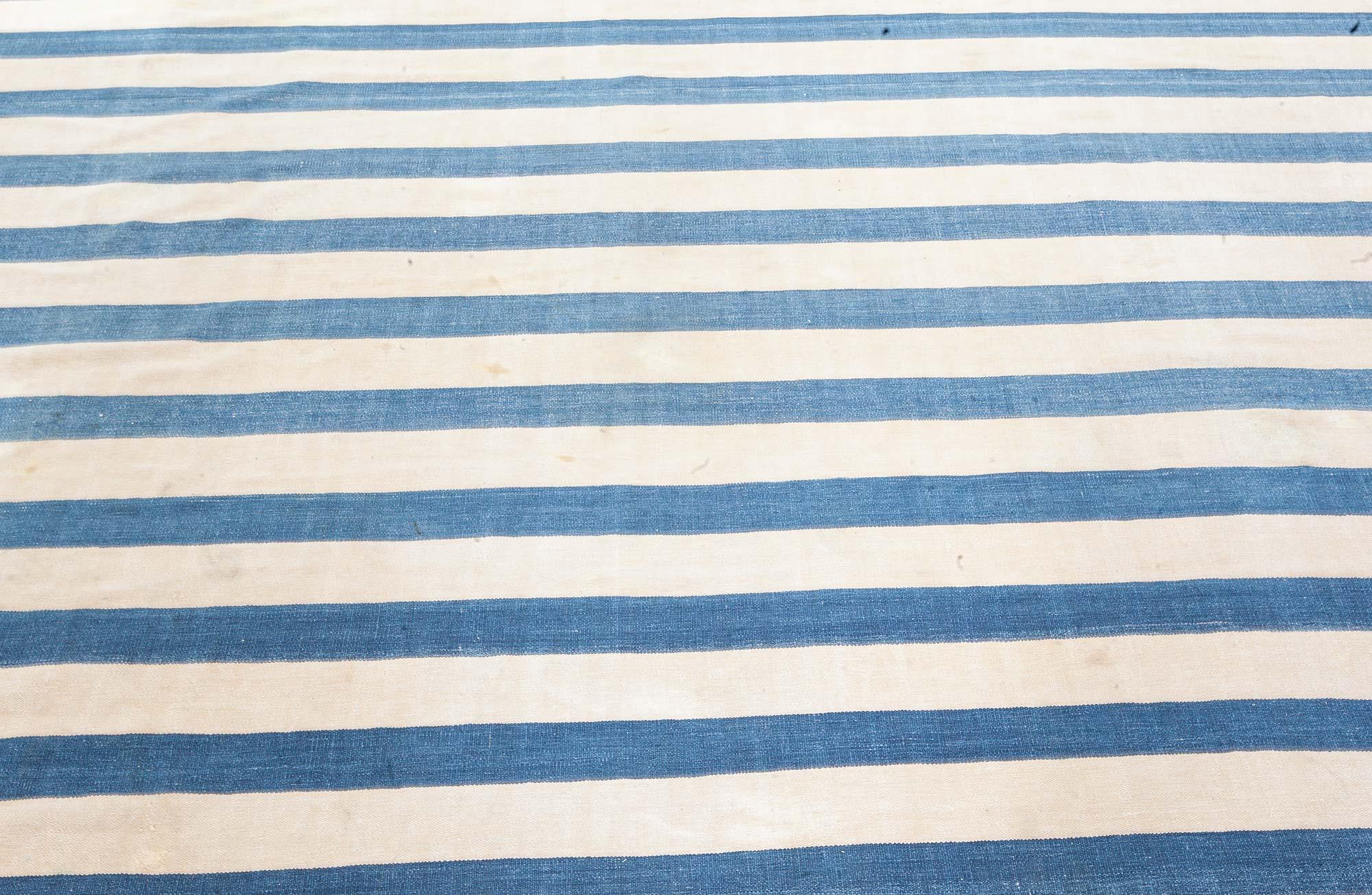 Indian Dhurrie Striped Rug 
Size: 10'2