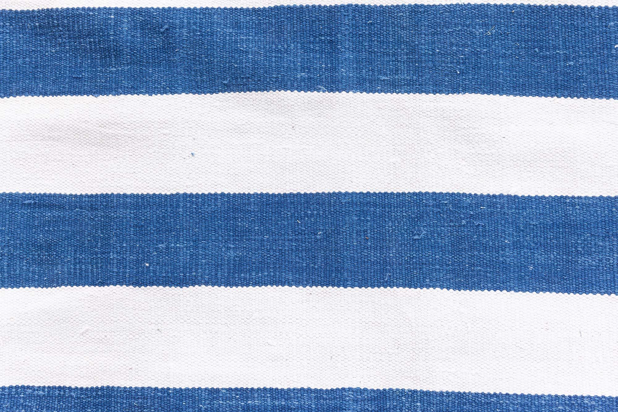 Hand-Woven Doris Leslie Blau Vintage Indian Dhurrie Striped Rug For Sale