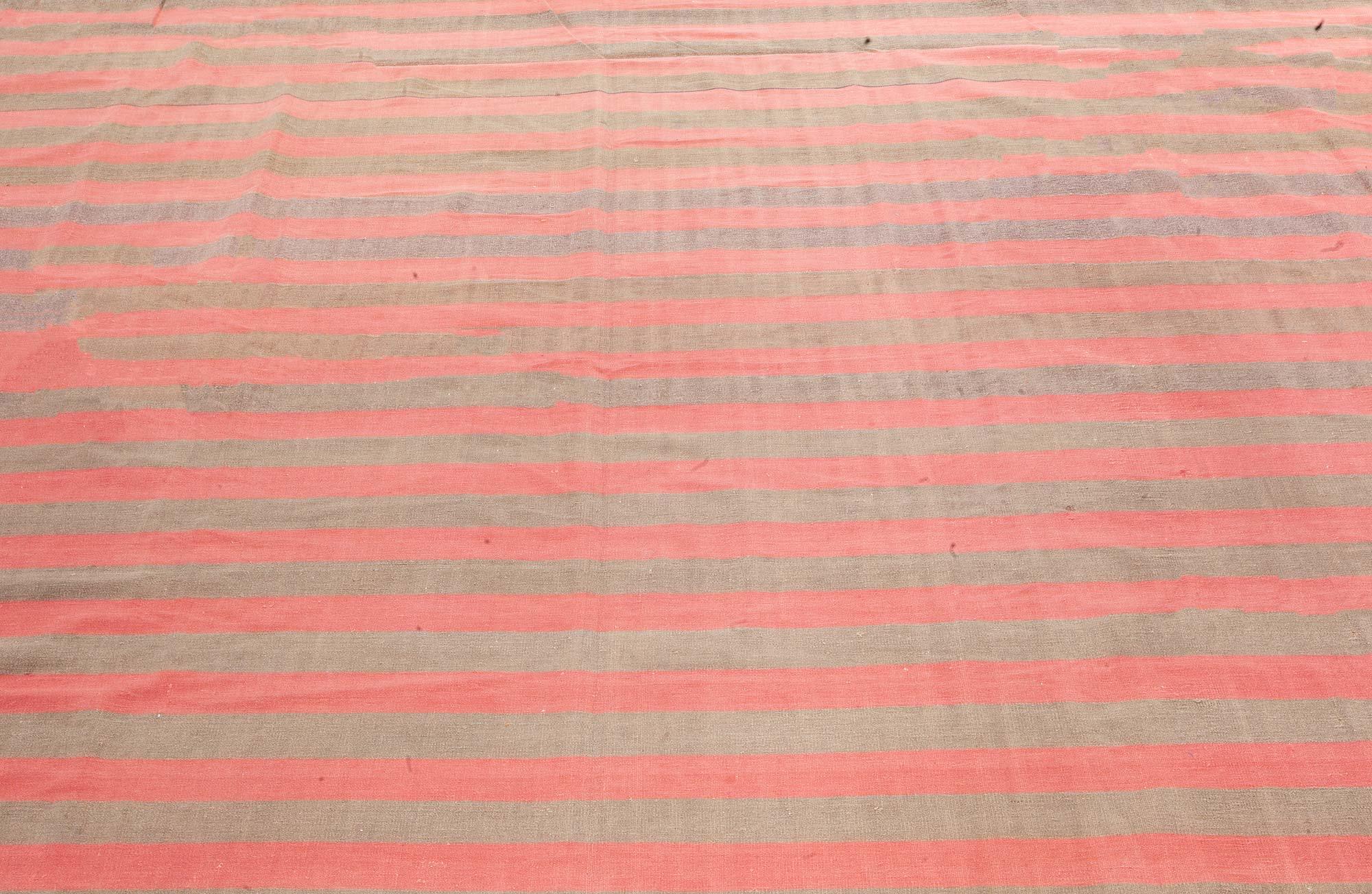 Indiano Tappeto a righe Doris Leslie Blau Vintage Indian Dhurrie in vendita