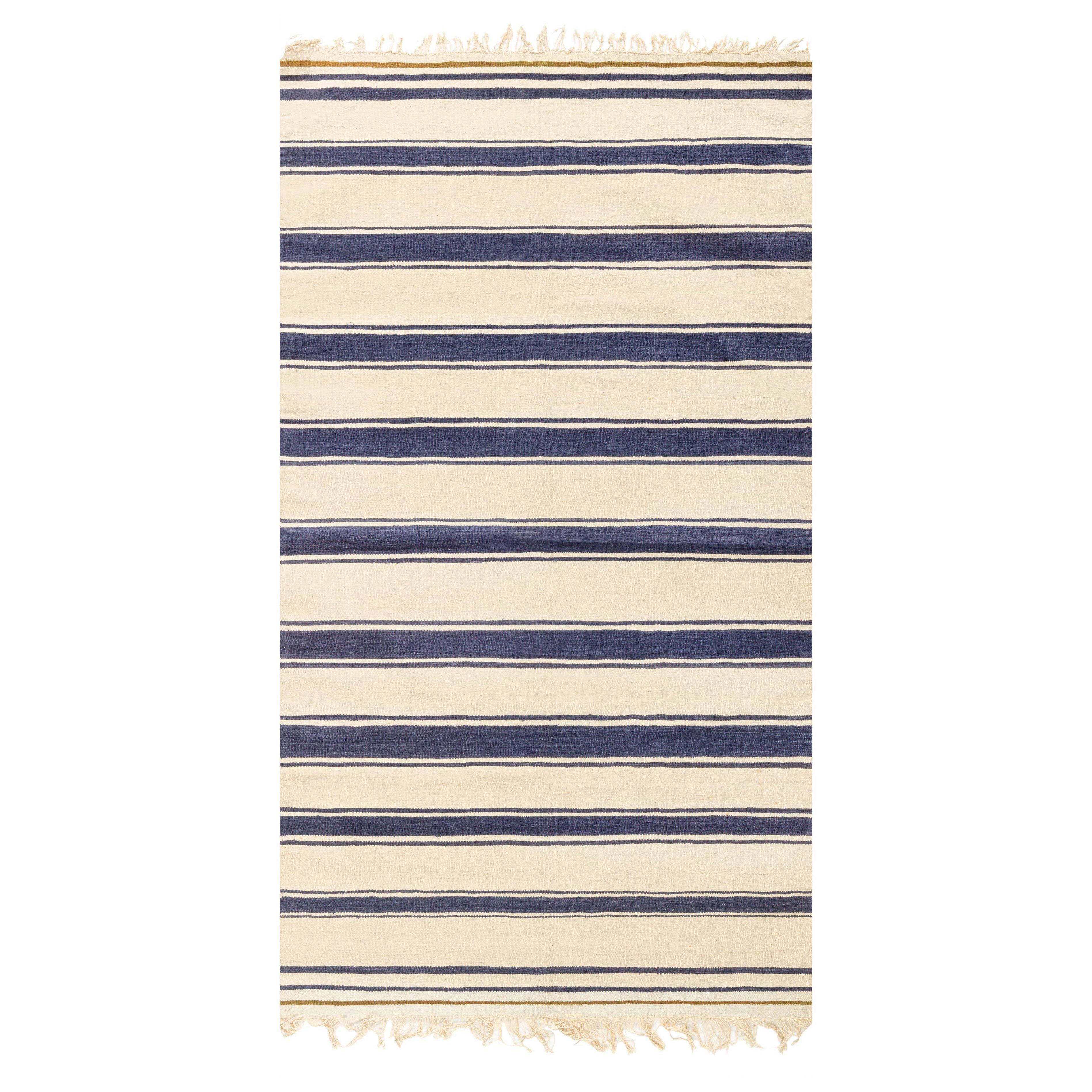 Doris Leslie Blau Vintage Indian Dhurrie Striped Rug