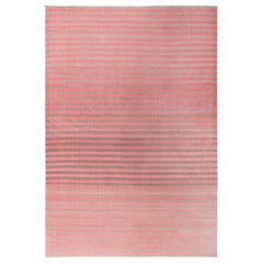 Doris Leslie Blau gestreifter indischer Dhurrie Vintage-Teppich in Vintage