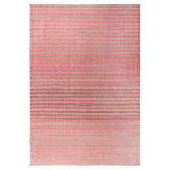 Doris Leslie Blau gestreifter indischer Dhurrie Vintage-Teppich in Vintage