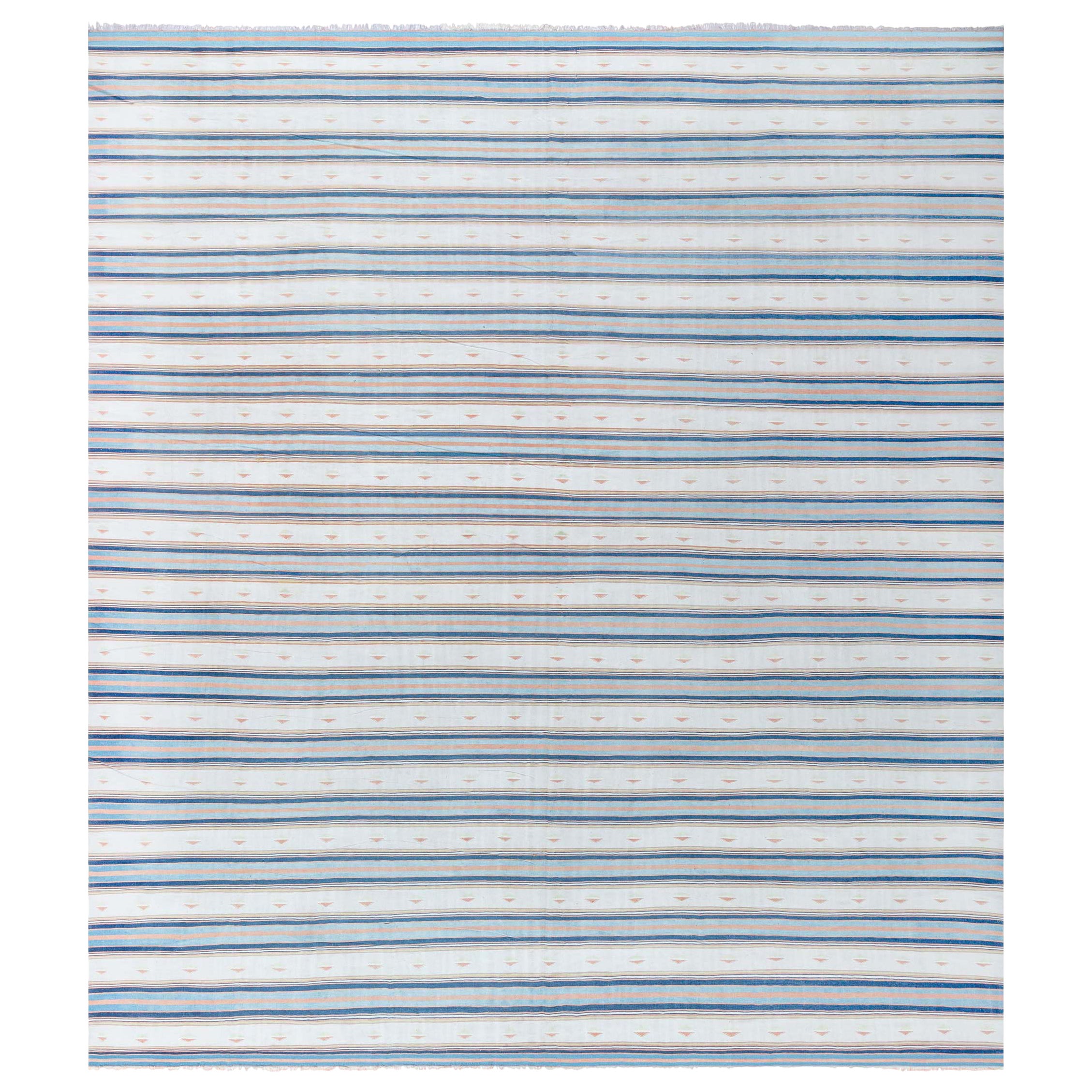 Doris Leslie Blau Vintage Indian Dhurrie Striped Rug