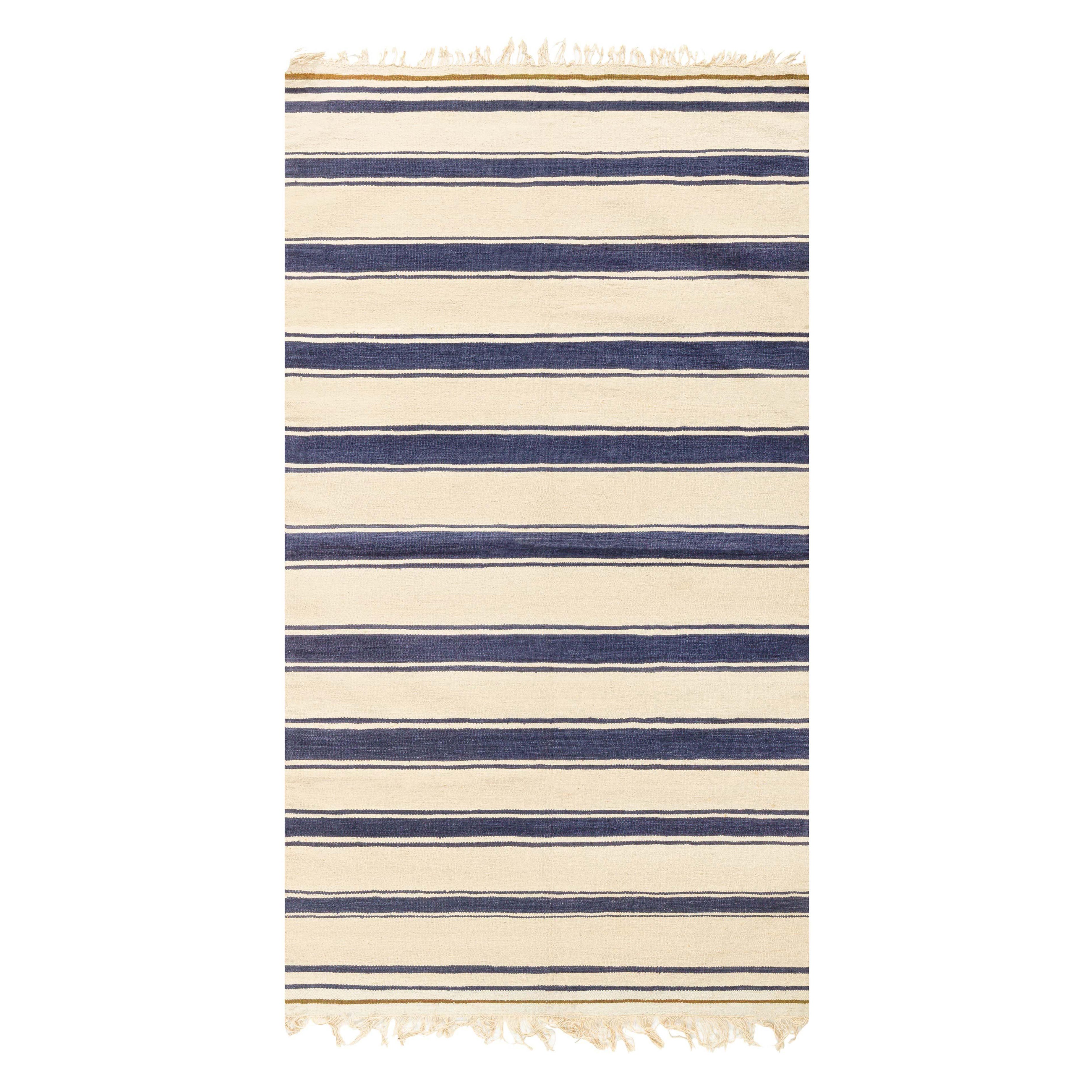 Doris Leslie Blau Vintage Indian Dhurrie Striped Rug