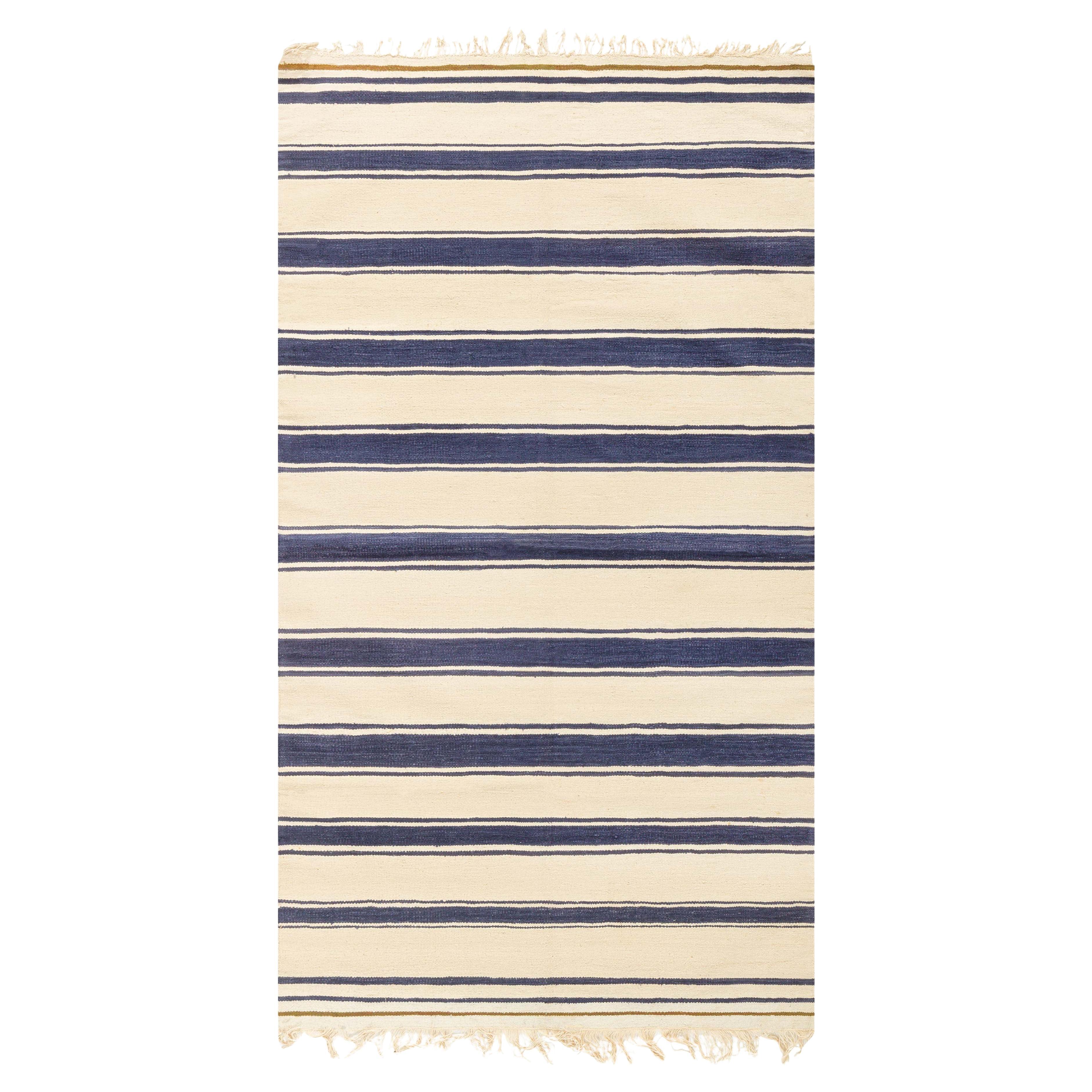 Doris Leslie Blau Vintage Indian Dhurrie Striped Rug