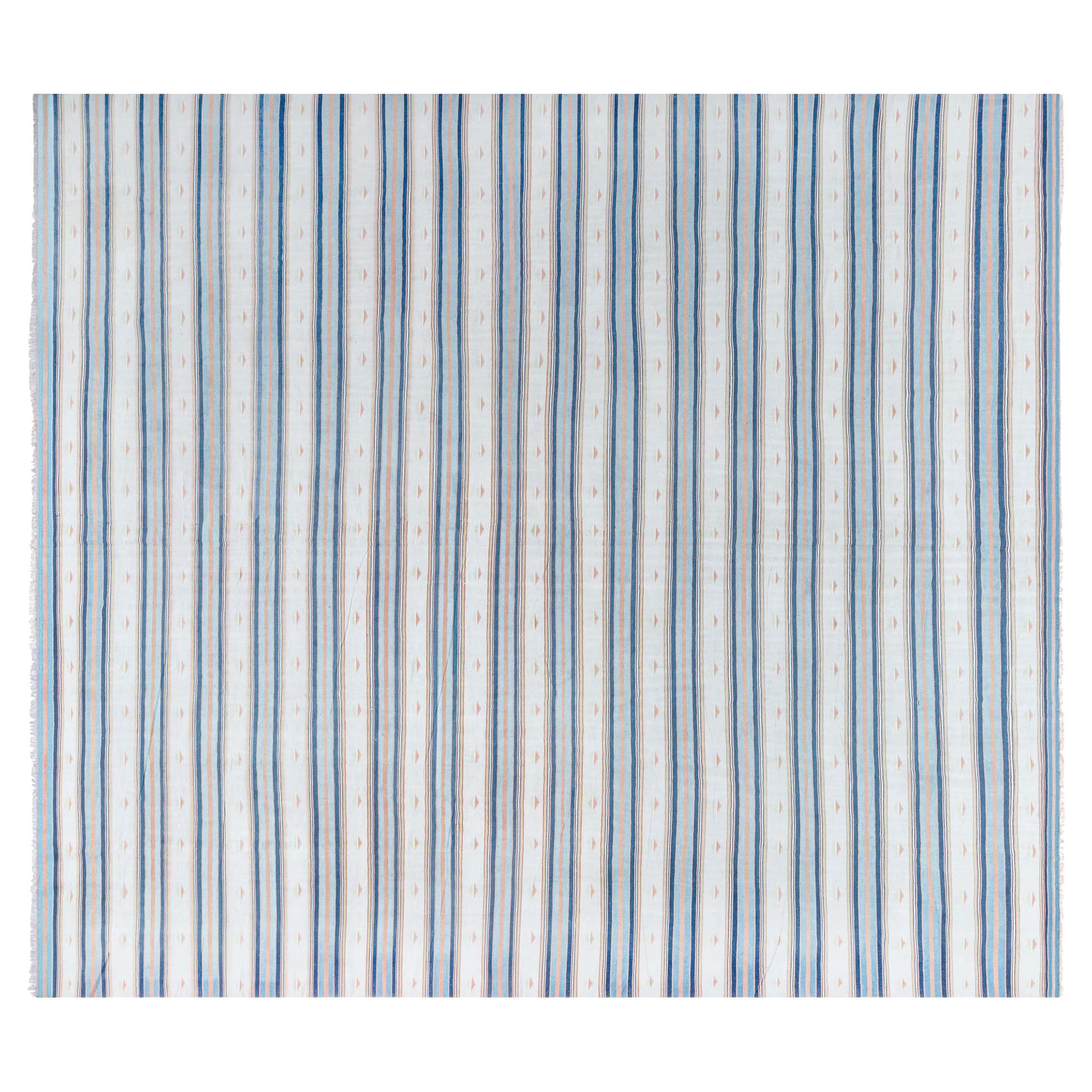 Doris Leslie Blau Vintage Indian Dhurrie Striped Rug