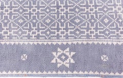 Doris Leslie Blau Vintage Indian Geometric Light Gray Flatweave Cotton Rug Agra